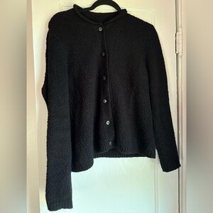 Croft & Barrow Black Boucle Knit Cardigan Sweater Size Large